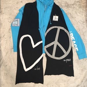 PEACE LOVE WORLD SCARF Black